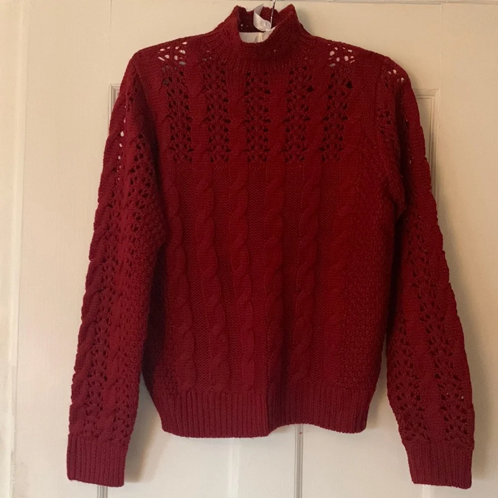 Amour Vert Deep Red Turtleneck Sweater - Picture 2 of 6